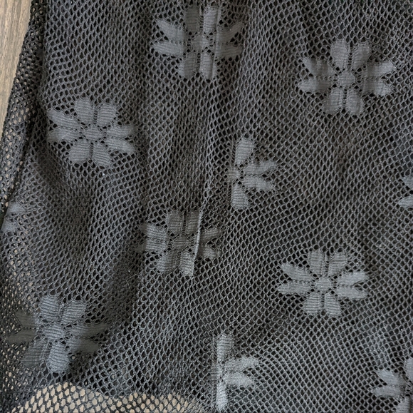 Black Mesh Floral Dress - Picture 4 of 5